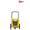 vidaXL Reboque bicicleta p/ animais tecido oxford/ferro amarelo