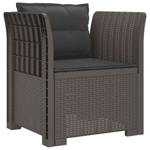 vidaXL Poltrona 1 Lugar com Almofadas Look Rattan PP Cinzento-claro