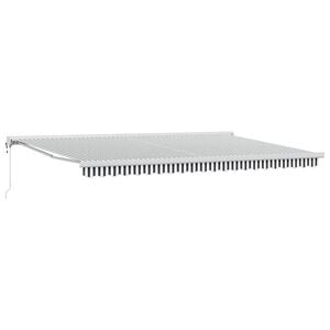 vidaXL Toldo retr&aacute;til 5x3 m tecido e alum&iacute;nio antracite e branco