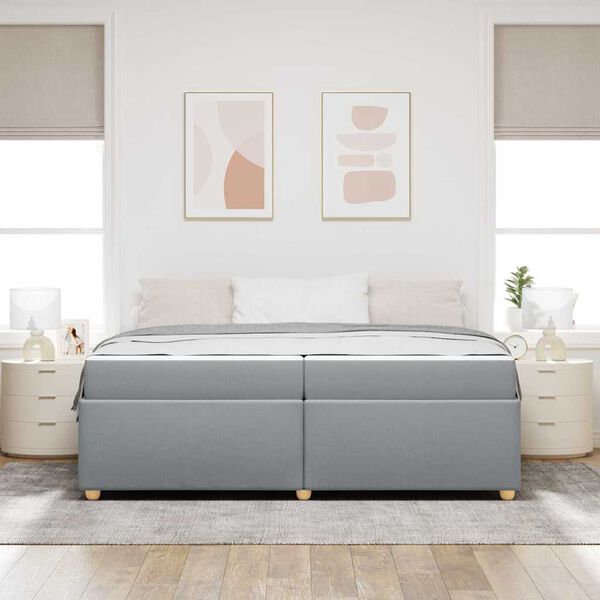 vidaXL Estrutura da Cama Cinzento-claro 200 x 200 cm tecido