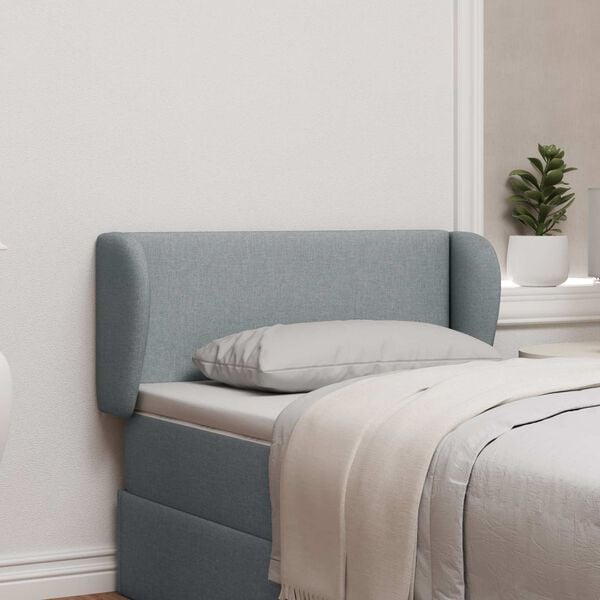 vidaXL Orelha de Cabeceira Cinzento-claro 40 x 23 x 6 cm tecido