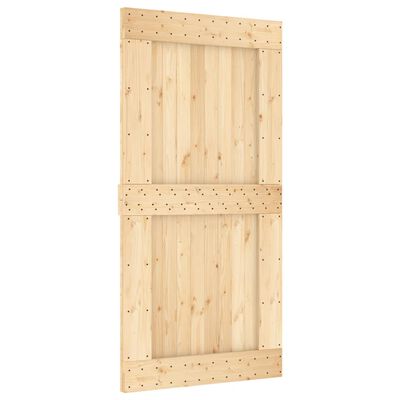 vidaXL Porta de correr c/ ferragens 100x210 cm madeira de pinho maciça