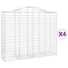 vidaXL Cestos gabi&atilde;o arqueados 4pcs 200x50x160/180cm ferro galvanizado