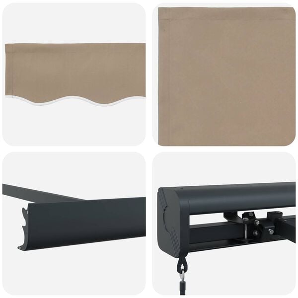 vidaXL Toldo Retrátil Bege 300 x 250 cm Tecido e Metal