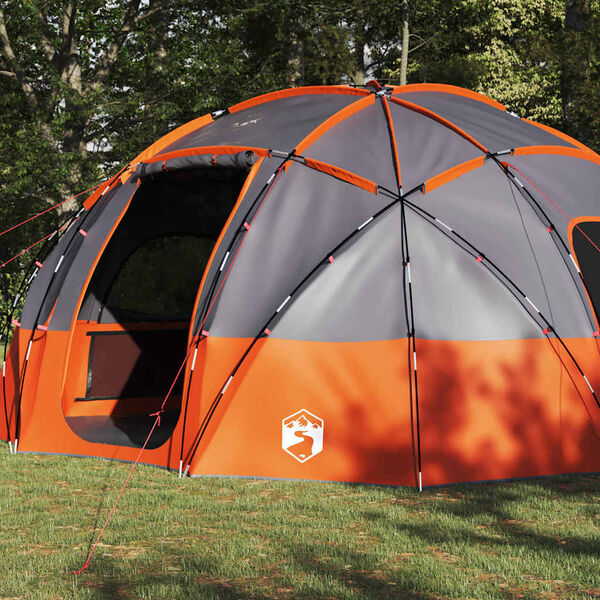 vidaXL Barraca de Camping Cinzento e laranja 475 x 475 x 235 cm