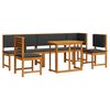 vidaXL Conjunto Bistro de Jardim 6 pcs Castanho