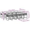 vidaXL 11 pcs conjunto de jantar p/ jardim c/ almofad&otilde;es vime PE preto