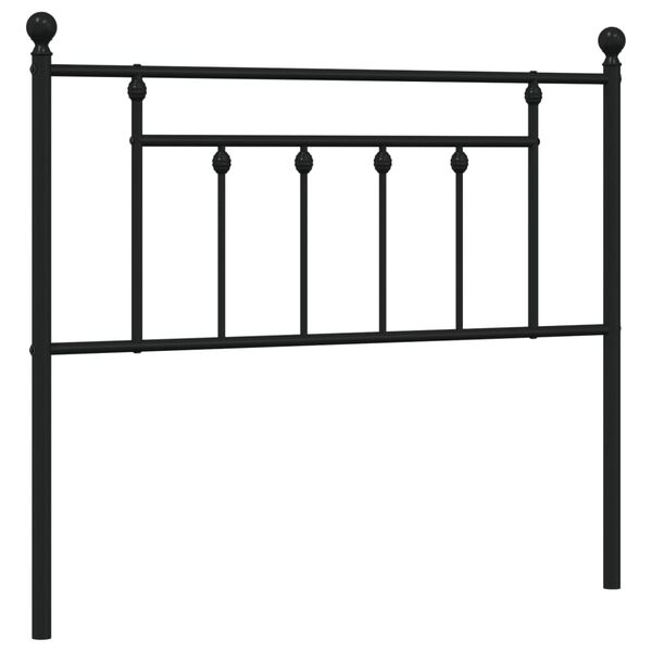 vidaXL Cabeceira de cama 107 cm metal preto
