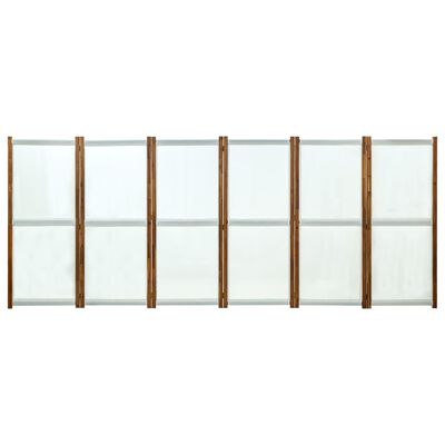 vidaXL Divisória de quarto com 6 painéis 420x170 cm branco nata