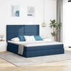 vidaXL Cama com arruma&ccedil;&atilde;o e colch&atilde;o Azul 160 x 200 cm Poli&eacute;ster