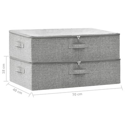 vidaXL Caixas de arrumação 2 pcs tecido 70x40x18 cm cinzento