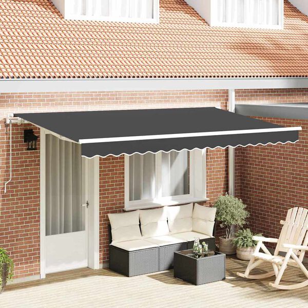 vidaXL Toldo Retr&aacute;til Antracite 350 x 200 cm tecido