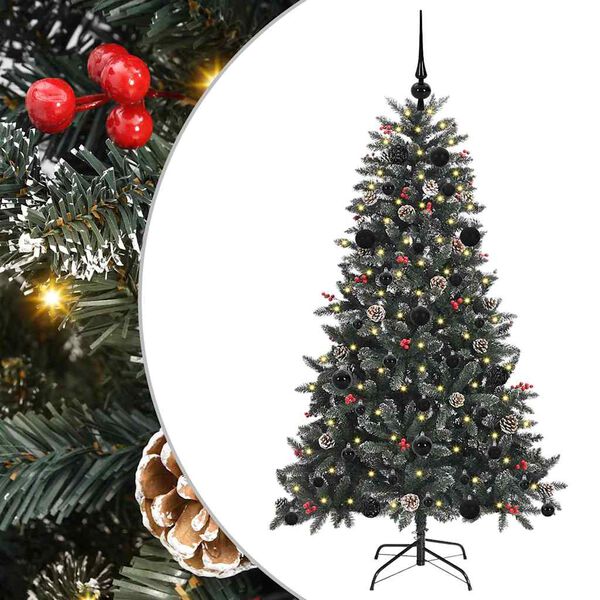 vidaXL &Aacute;rvore de Natal Artificial Verde 150 cm PVC, Pl&aacute;stico e A&ccedil;o