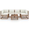 vidaXL 7pcs conj. lounge paletes jardim c/ almofad&otilde;es pinho impregnado
