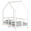 vidaXL Estrutura de cama infantil 70x140 cm pinho maci&ccedil;o branco