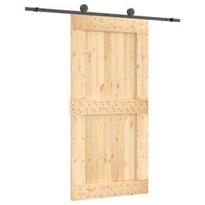 vidaXL Porta Deslizante 100 x 210 cm Natural e Preto