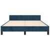 vidaXL Estrutura de cama sem colch&atilde;o 140x190 cm veludo azul-escuro