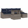 vidaXL Conjunto de Sof&aacute; de Jardim 6 pcs Cinza e Azul Marinho