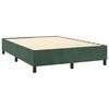vidaXL Cama com molas/colch&atilde;o 140x190 cm veludo verde-escuro