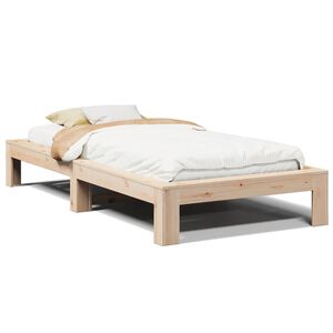 vidaXL Cama sem colch&atilde;o 75x190 cm madeira de pinho maci&ccedil;a