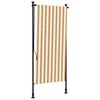 vidaXL Estore de rolo exterior 120x270 cm tecido/a&ccedil;o laranja e branco