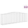 vidaXL Cestos gabi&atilde;o arqueados 10pcs 400x50x120/140 ferro galvanizado