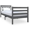 vidaXL Estrutura cama peque solteiro 75x190cm madeira maci&ccedil;a cinzento