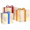 vidaXL Presentes de Natal iluminados 3 pcs 64 luzes LED branco quente