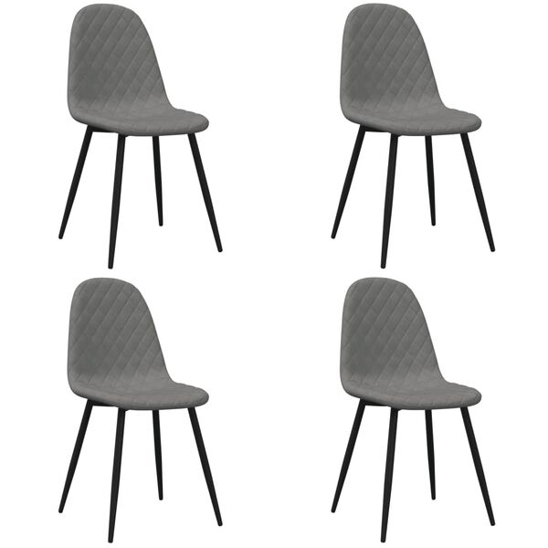 vidaXL Cadeiras de jantar 4 pcs veludo cinzento-claro