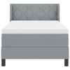 vidaXL Cama Box com colch&atilde;o Cinzento-claro 200 x 100 cm Poli&eacute;ster