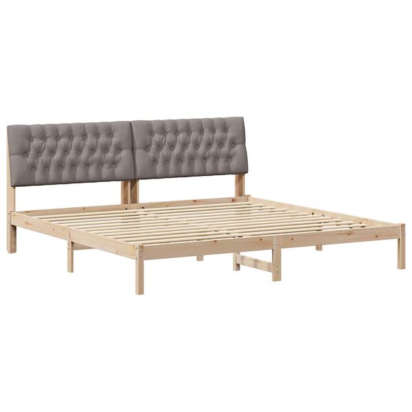 vidaXL Estrutura de Cama com Cabeceira Estofada Castanho 200 x 200 cm