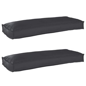 vidaXL Conjunto de Almofadas para Palete 2 pcs Preto 100 x 40 x 8 cm