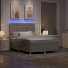 vidaXL Cama Box Spring LED Cinzento-acastanhado 160 x 200 cm tecido