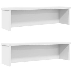 vidaXL Racks de cozinha empilh&aacute;vel 2 pcs branco 50x15x16 cm