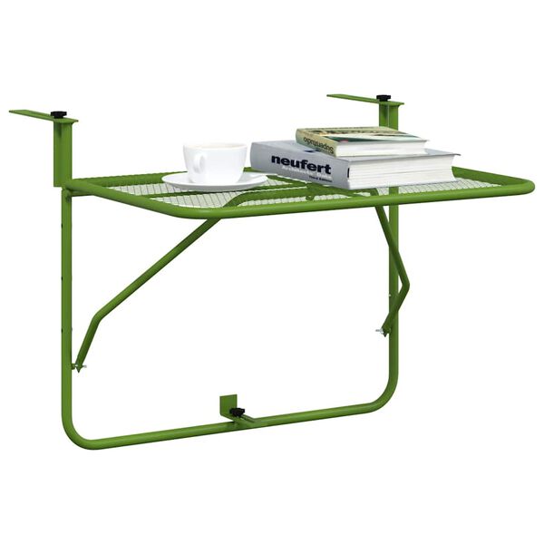 vidaXL Mesa para varanda 60x40 cm a&ccedil;o verde