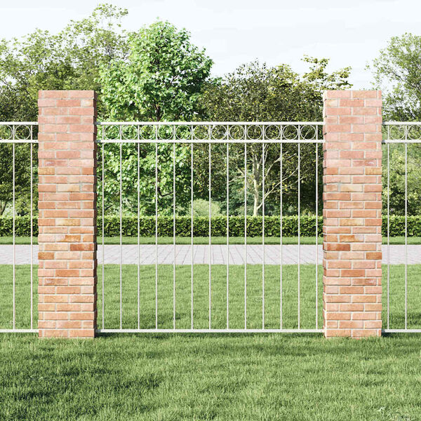 vidaXL Elemento de Cerca Assen Branco 170 x 150 cm A&ccedil;o