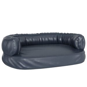 vidaXL Cama p/ c&atilde;es espuma ergon&oacute;mico 60x42 cm couro artificial azul