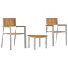 vidaXL Conjunto de Jantar para Jardim 3 unid. Castanho