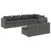 vidaXL 7 pcs conjunto lounge de jardim c/ almofad&otilde;es vime PE cinzento