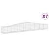 vidaXL Cestos gabi&atilde;o arqueados 7 pcs 400x50x40/60 cm ferro galvanizado