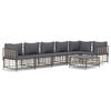 vidaXL 7 pcs conjunto lounge de jardim c/ almofad&otilde;es vime PE antracite