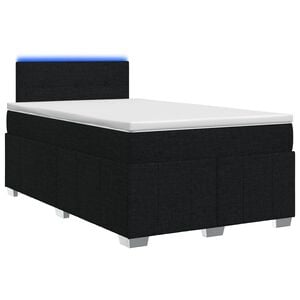 vidaXL Cama box spring com colch&atilde;o Preto 120 x 190 cm Tecido