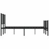 vidaXL Estrutura de cama com cabeceira e p&eacute;s 135x190 cm metal preto