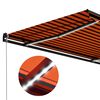 vidaXL Toldo retr&aacute;til manual com LED 300x250 cm laranja e castanho