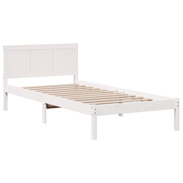 vidaXL Estrutura da Cama Branco 80 x 200 cm Madeira de pinho maci&ccedil;a