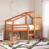 vidaXL Telhado de cama infantil 188x97x113cm pinho maciço castanho-mel