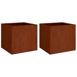 vidaXL Vasos/floreiras 2 pcs 32x30x29 cm a&ccedil;o corten