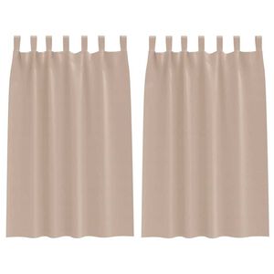vidaXL Cortinas Blackout com Argolas 2 unid. Cinzento-acastanhado