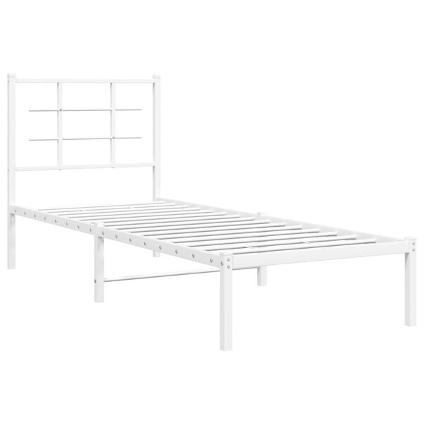 vidaXL Estrutura de cama com cabeceira 80x200 cm metal branco