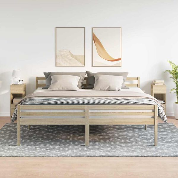 vidaXL Mesas de cabeceira 2 pcs com gaveta 25x31x66 cm carvalho sonoma